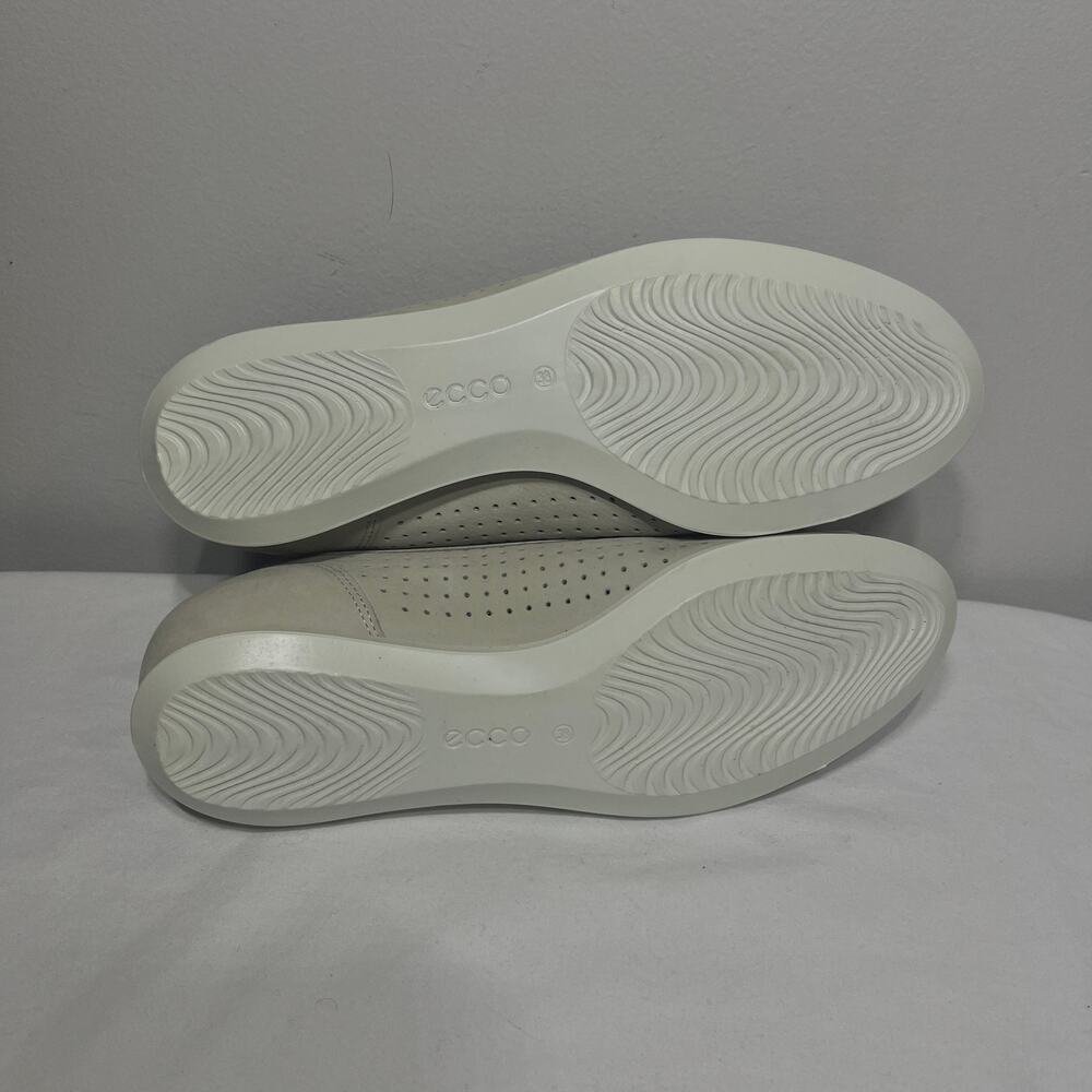 Ecco Flats Touch Ballerina Gravel Beige Leather Casual Comfort Vacation 38/7-7.5 - Picture 8 of 9